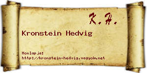 Kronstein Hedvig névjegykártya
